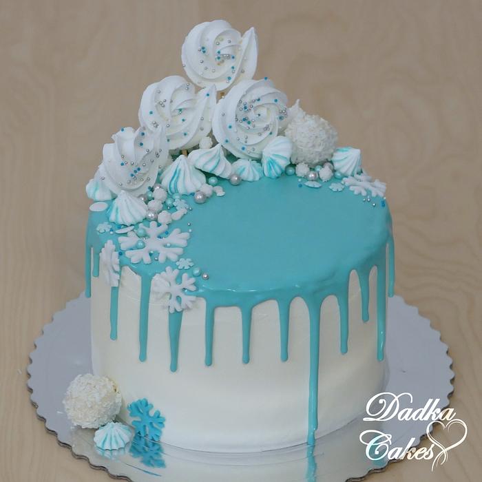 Drip frozen cake