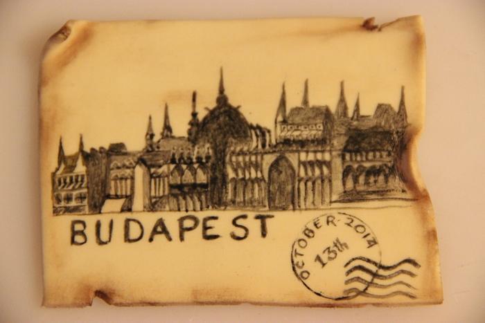 Budapest - Handpainted vintage postcard