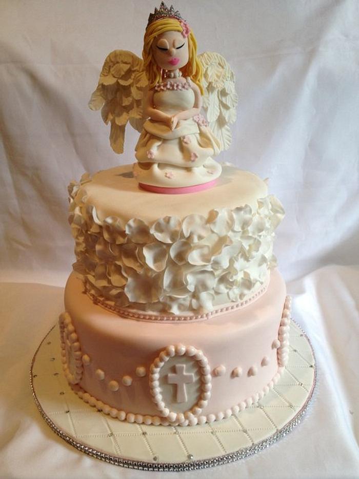 Angelic Victorian First Holy Communion Cake