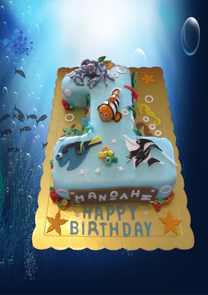 First Birthday Nemo cake