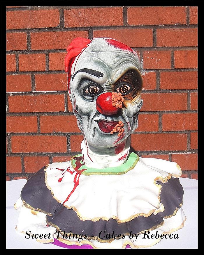 Scary clown cake