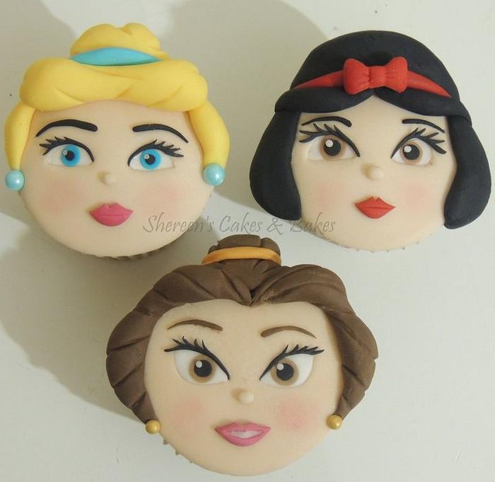 Princess Faces Cupcakes