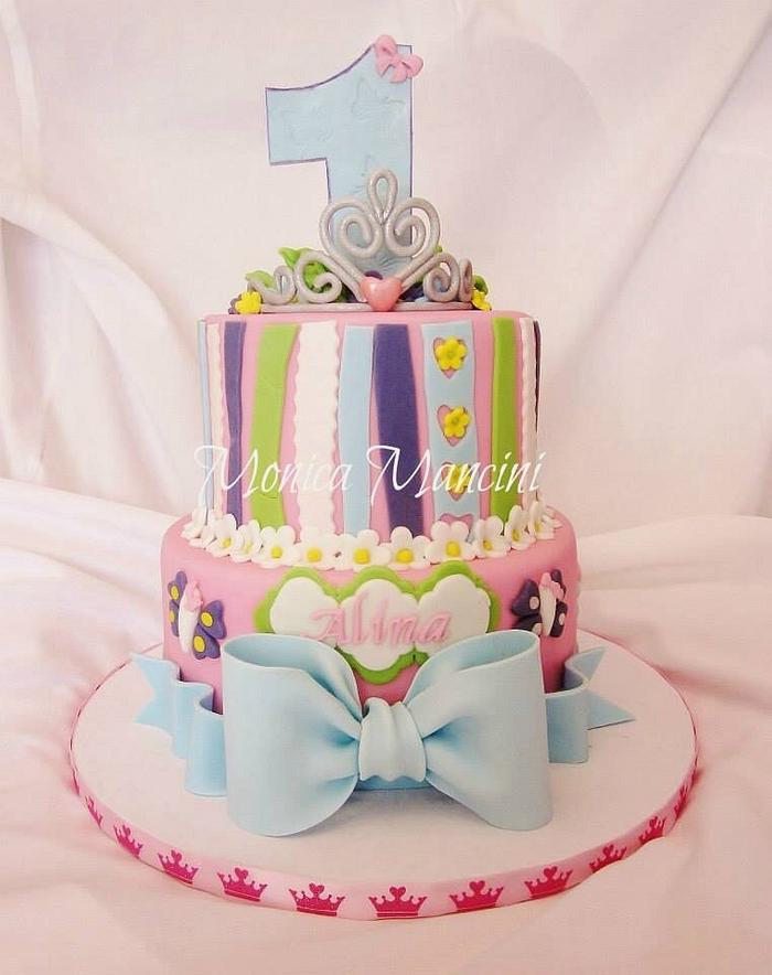 Princess 1st birthday cake 