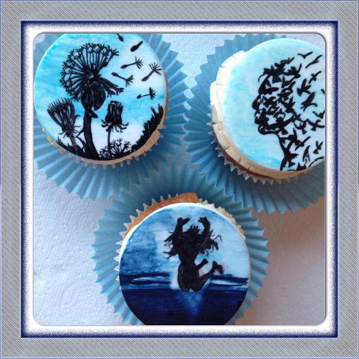 Hand painted cupcakes 