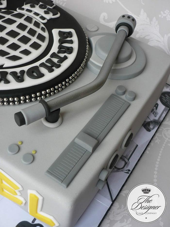 DJ mixing deck birthday cake