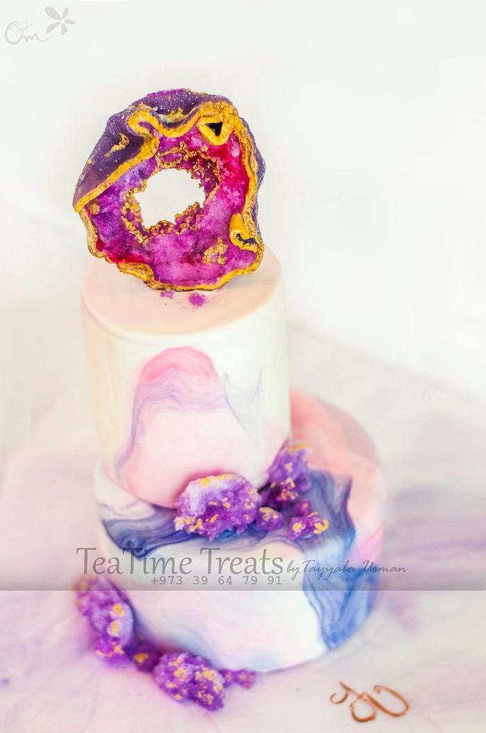 Geode Inspired Wedding Cake