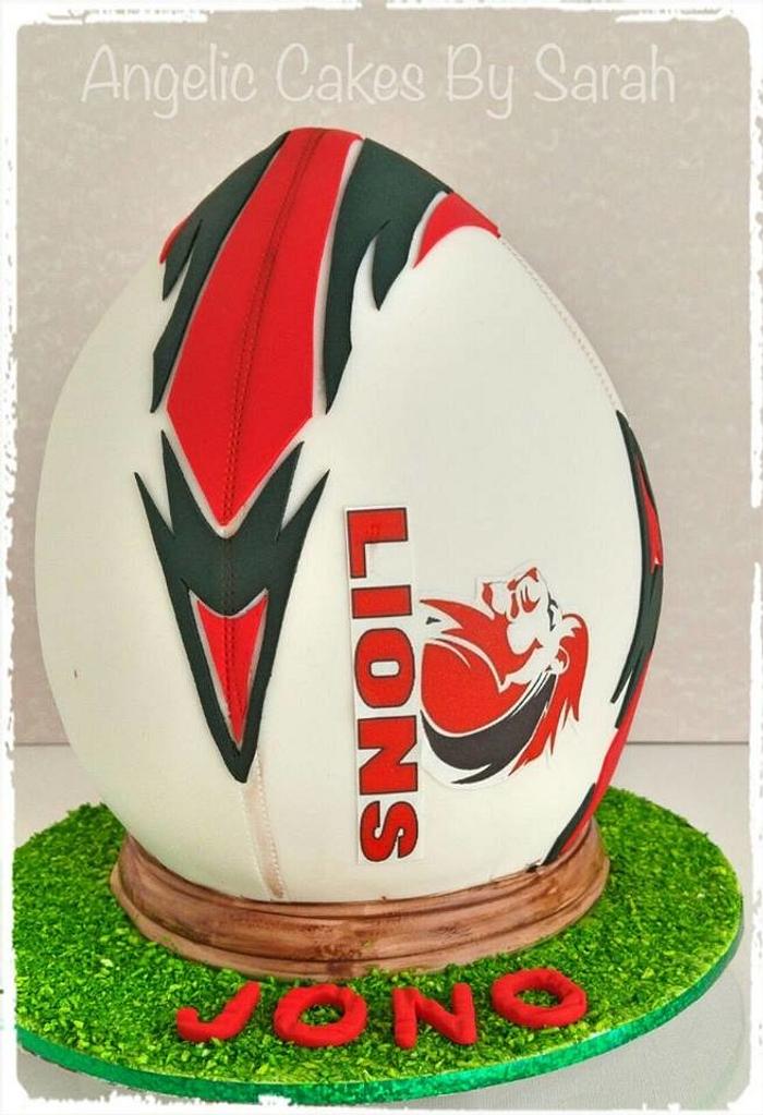 Lions Rugby Fan Cake