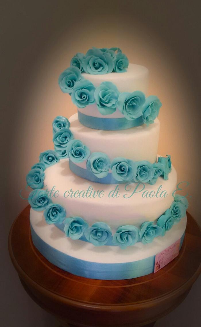 Tiffany roses cake