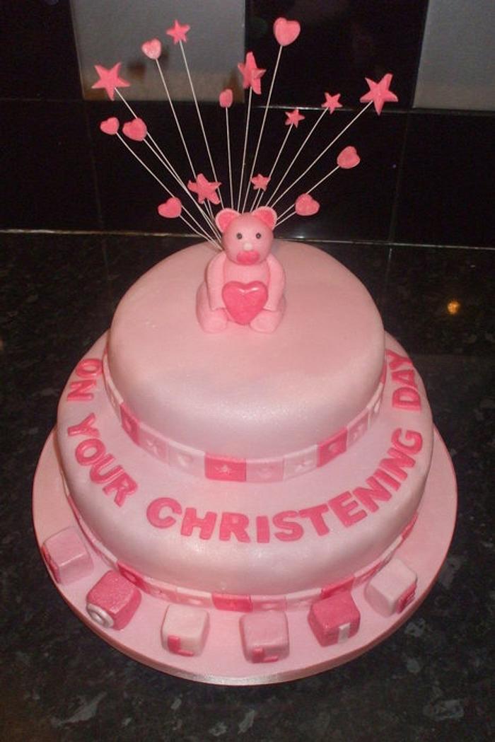 Girls christening cake 
