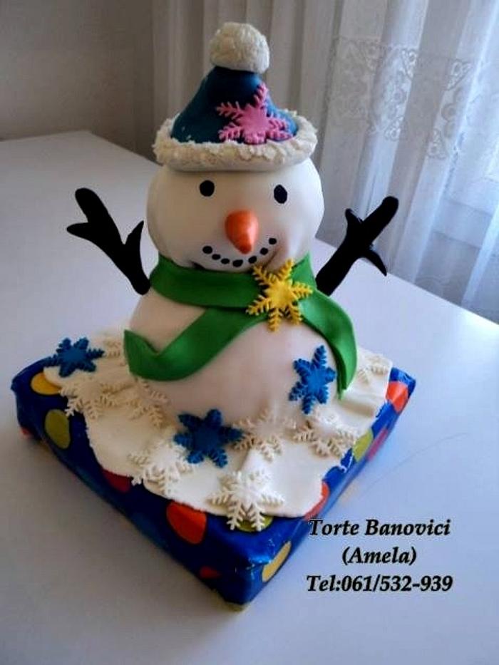 little snowman cake