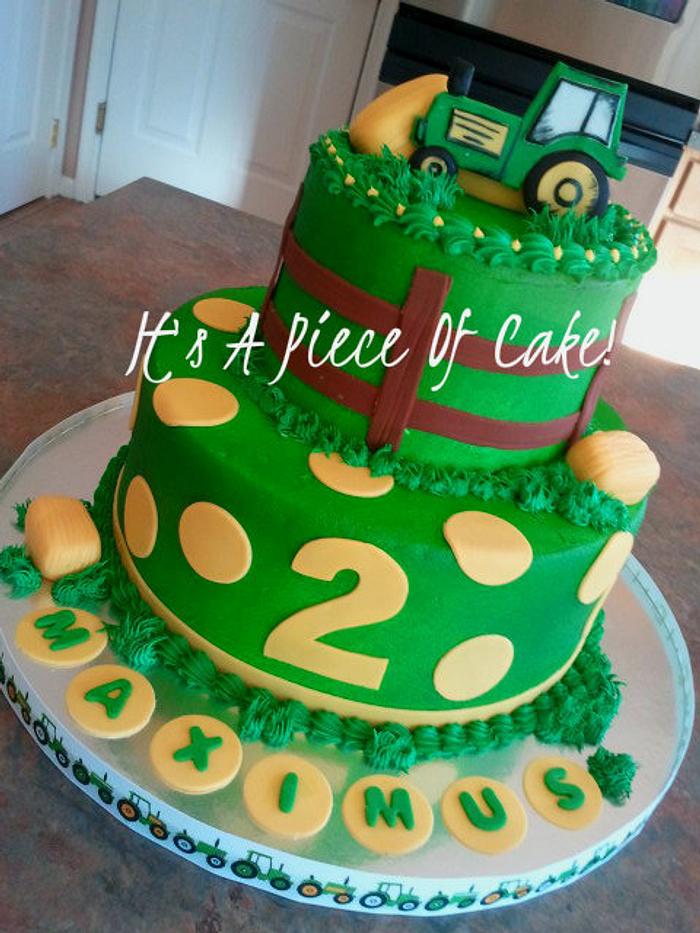 Simple John Deere themed birthday cake | TikTok