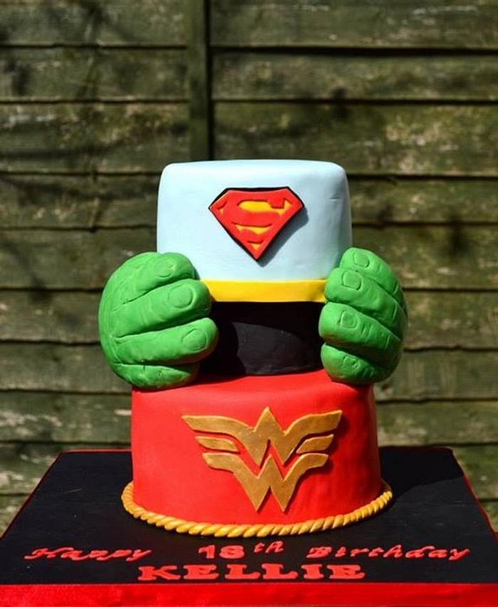 Superheroes cake