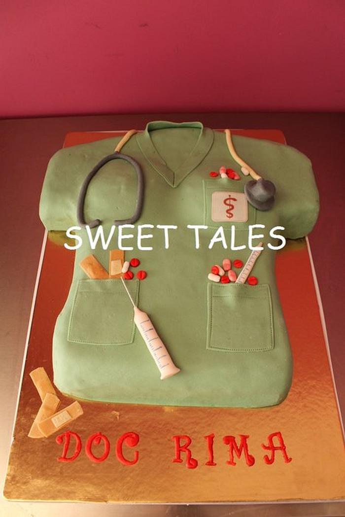 Surgical blouse cake