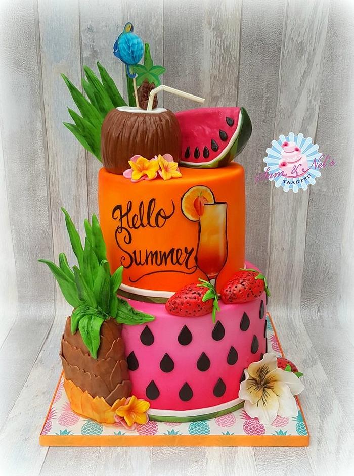 Hello summer cake - Decorated Cake by Sam & Nel's Taarten - CakesDecor