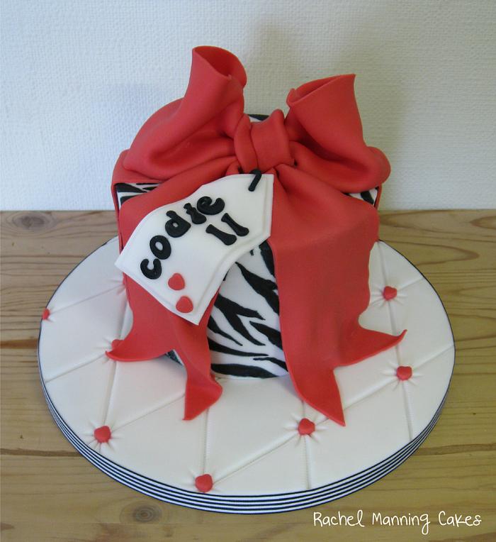 Zebra print cake