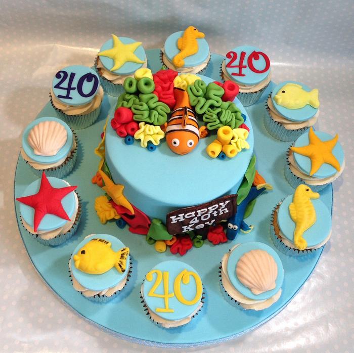Under the sea themed cake 