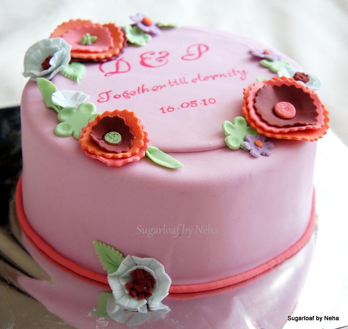 Boho Floral applique work cake