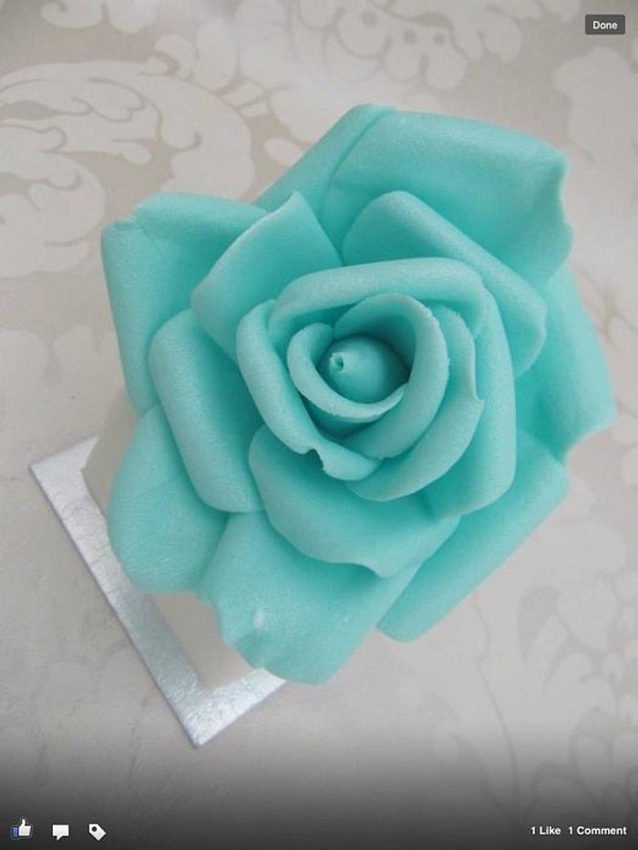 First sugar paste handmade rose 