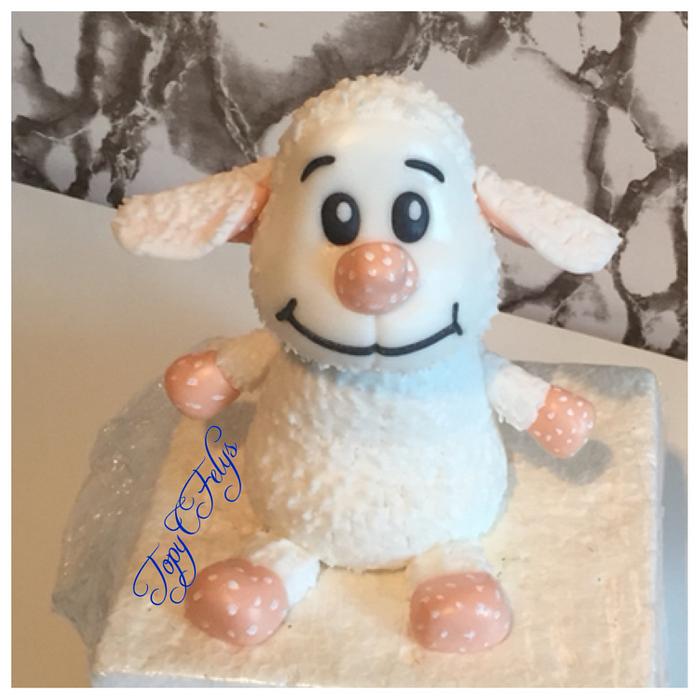 Toy sheep- cake topper