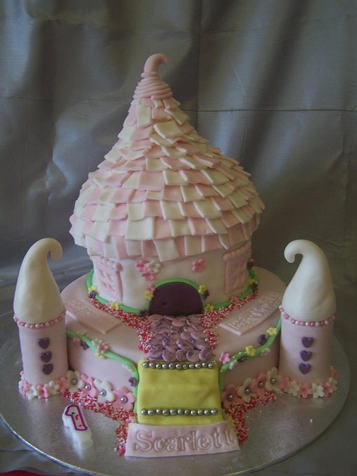 Flower castle cake