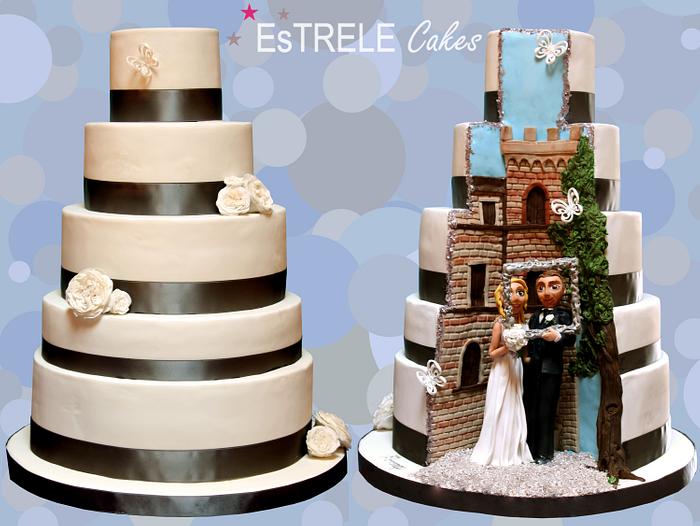 Double sided wedding cake