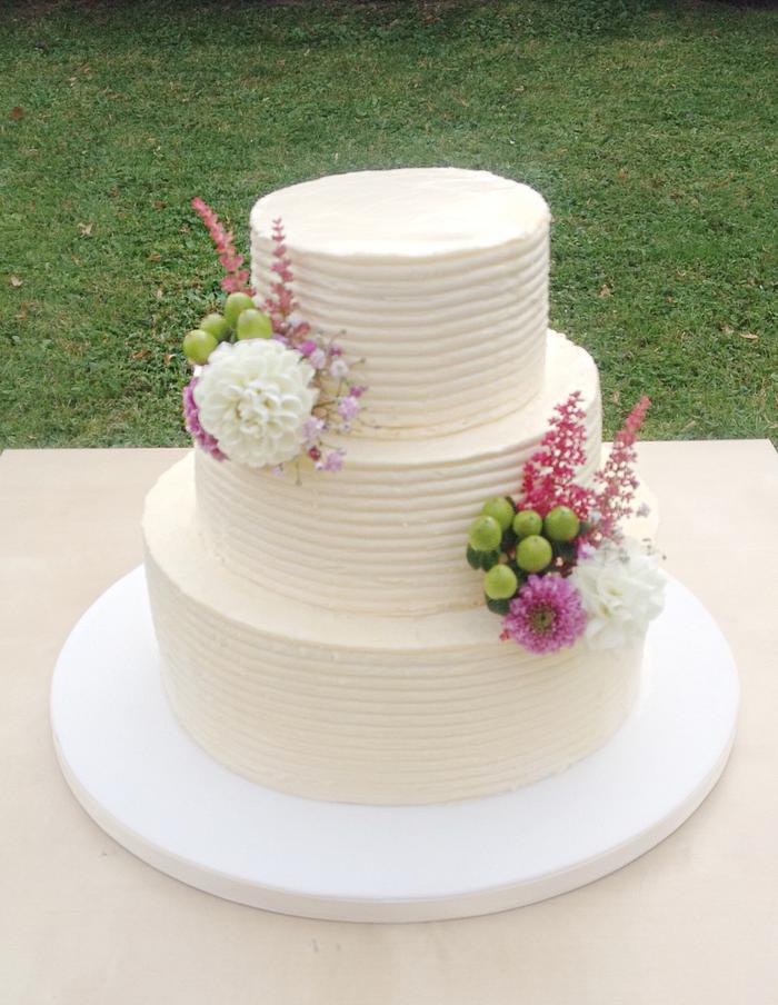 Simple buttercream wedding cake
