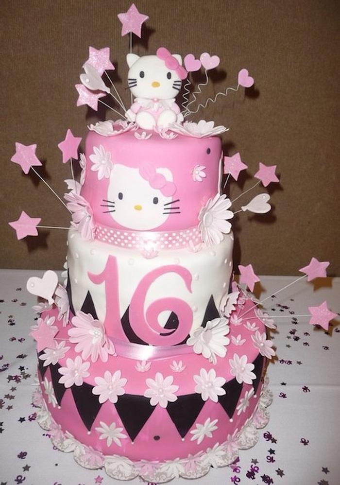 Hello Kitty Sweet 16 Cake