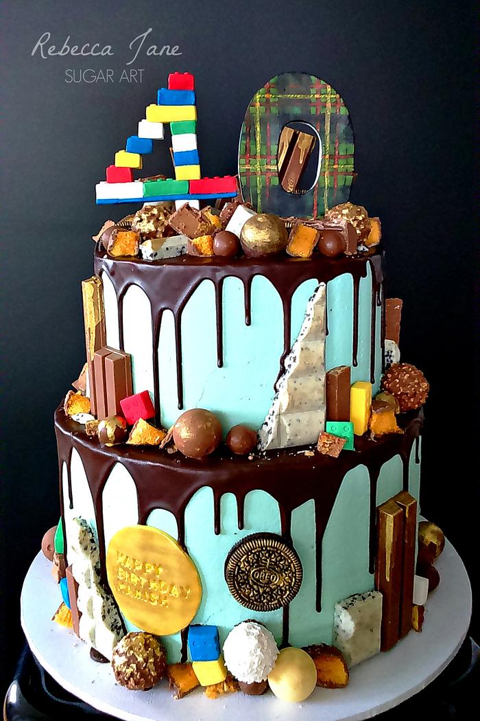40th Birthday Chocolate Drip Cake