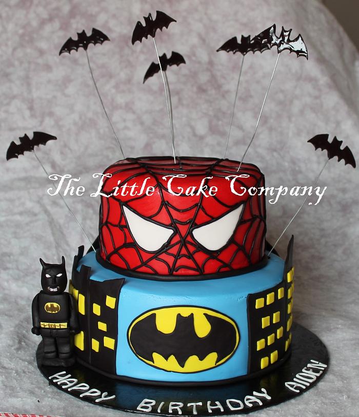 Spiderman/batman cake
