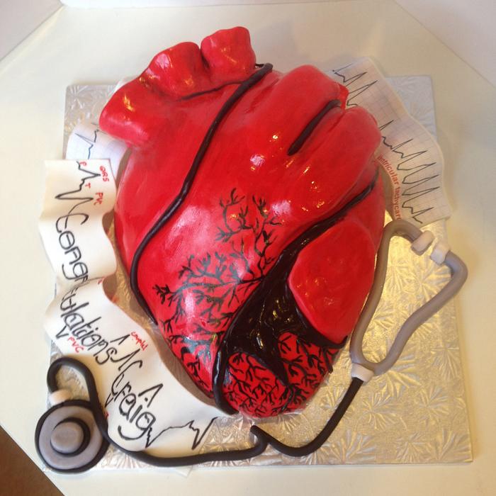 Human heart cake