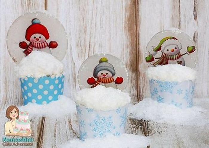 snowball glass cupcake tutorial