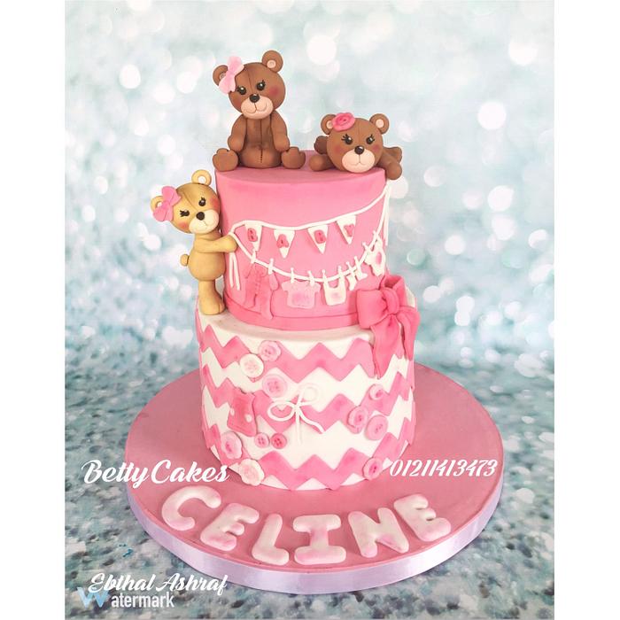 Teddy bear baby shower Cakes 