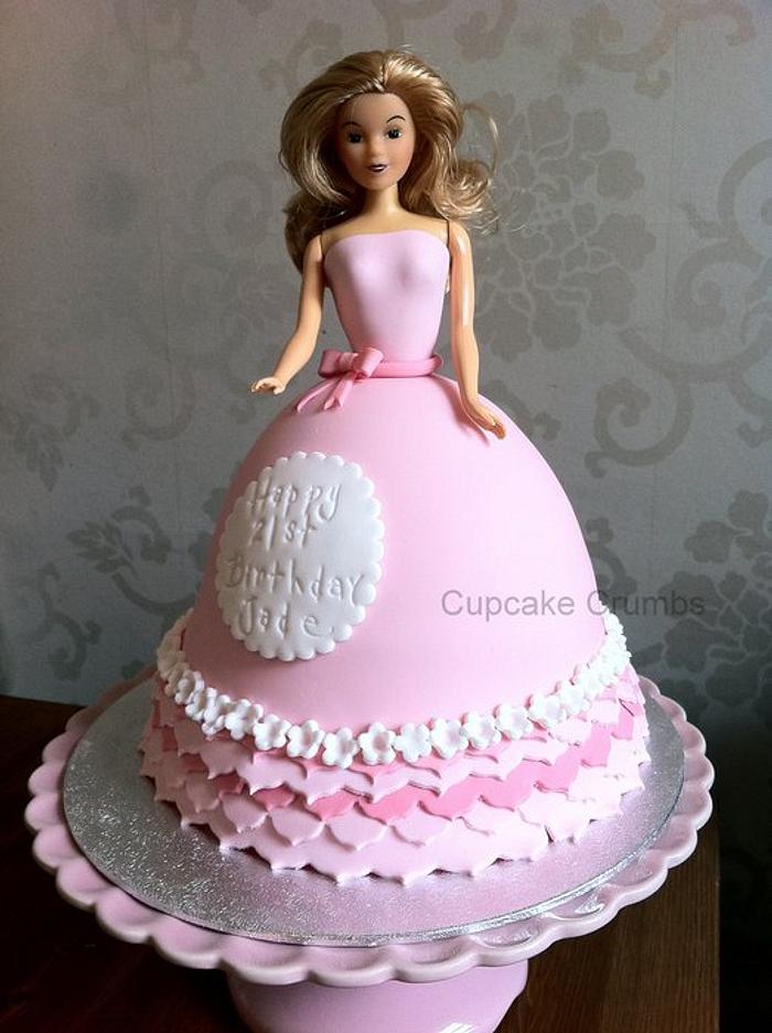 21st birthday doll cake 