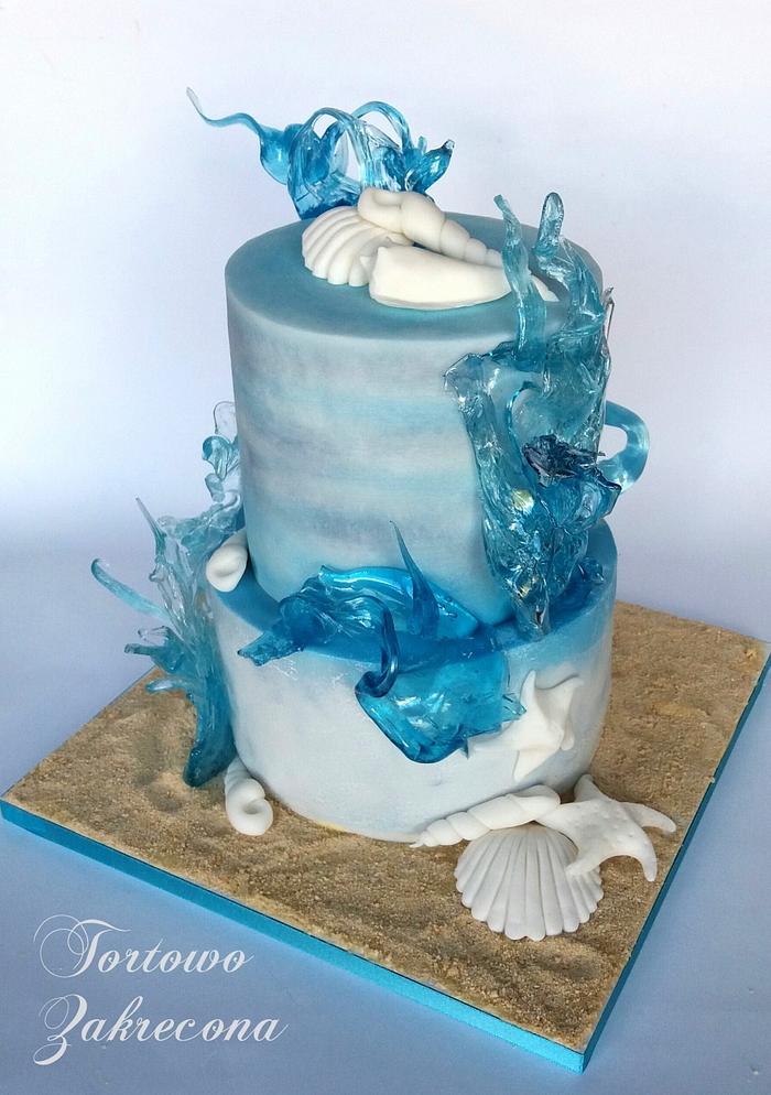 sea wedding cake