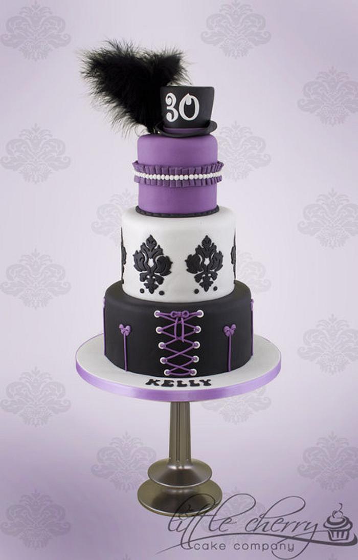 Purple and Black Burlesque Cake