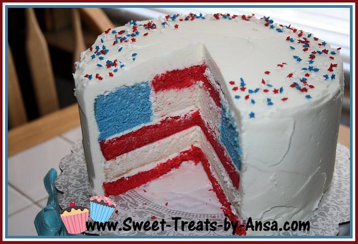 Flag Cake for July 4th