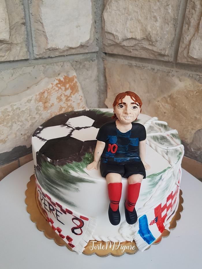 Soccer fondant cake, Luka Modric