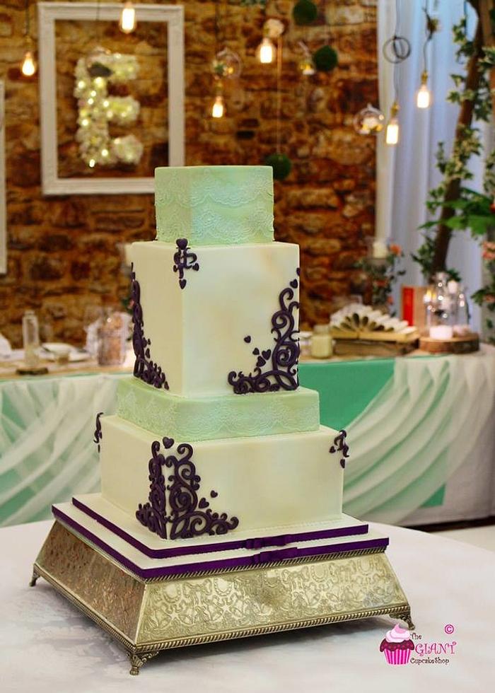 Filagree wedding cake