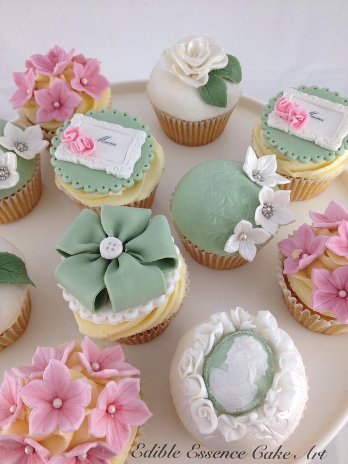 Vintage Mothers Day Cupcakes 