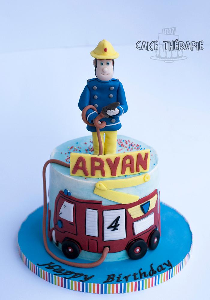Fireman sam themed cake.