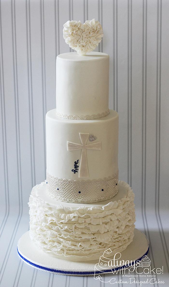 Faith Love & Hope Wedding Cake