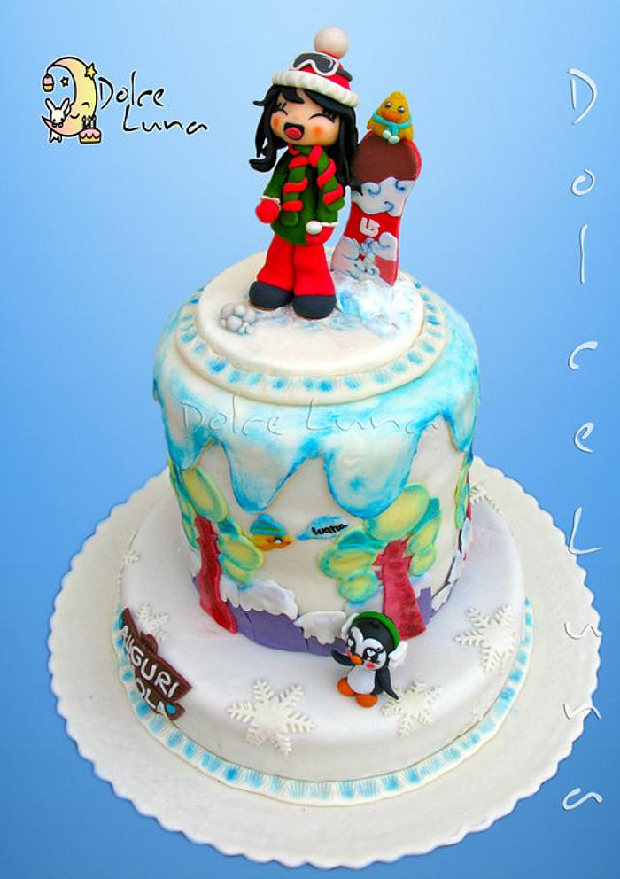 Snowboarder cake