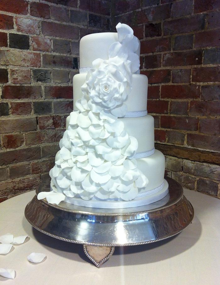 Cascading Petals Wedding Cake