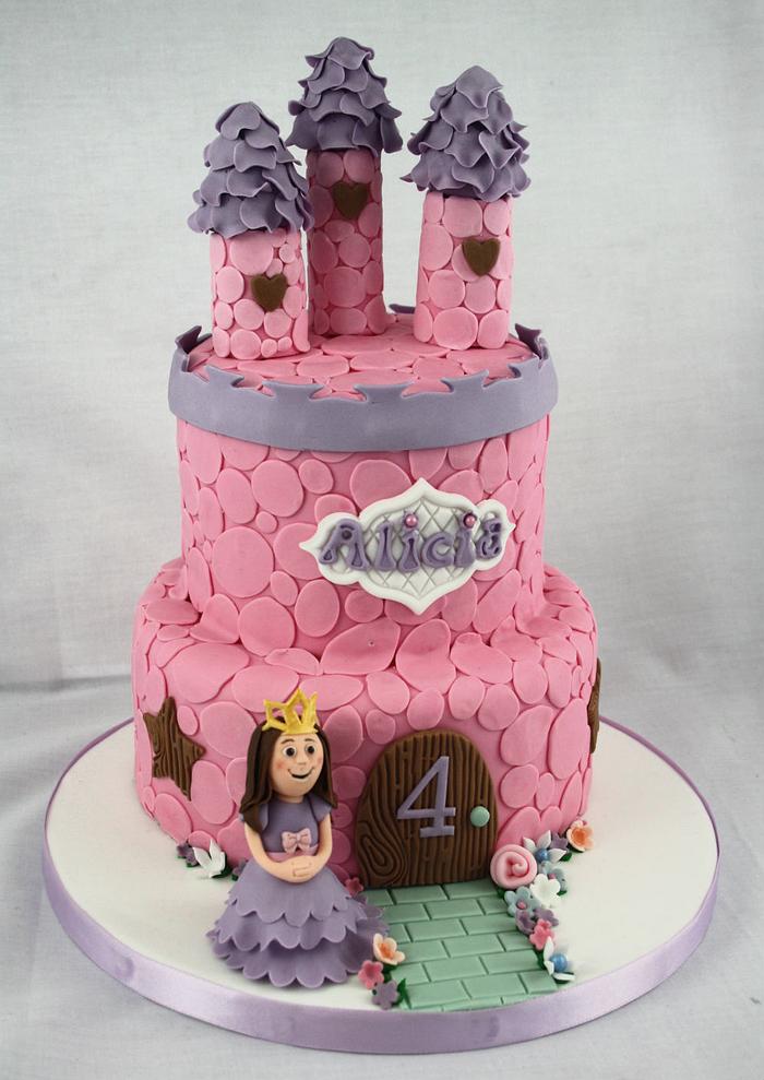 Pink PrincessCastle Cake