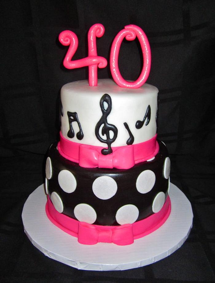 Girly 40th Birthday Cake