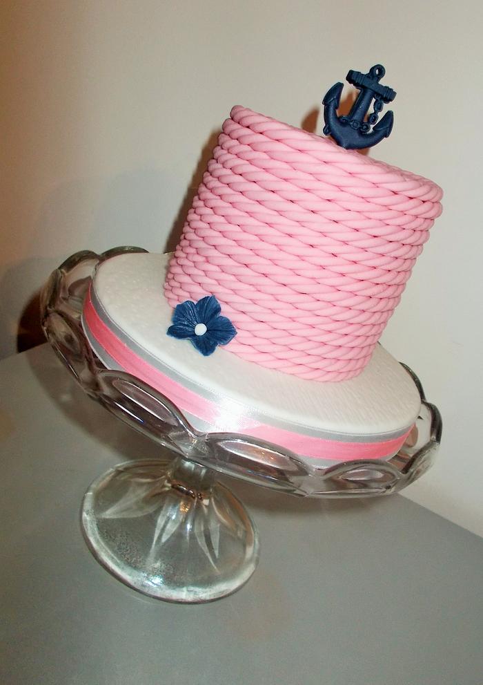 Baby shower party - pink and navy blue