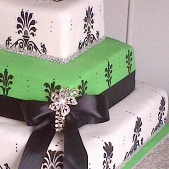 Green and Black 40th Birthday Cake