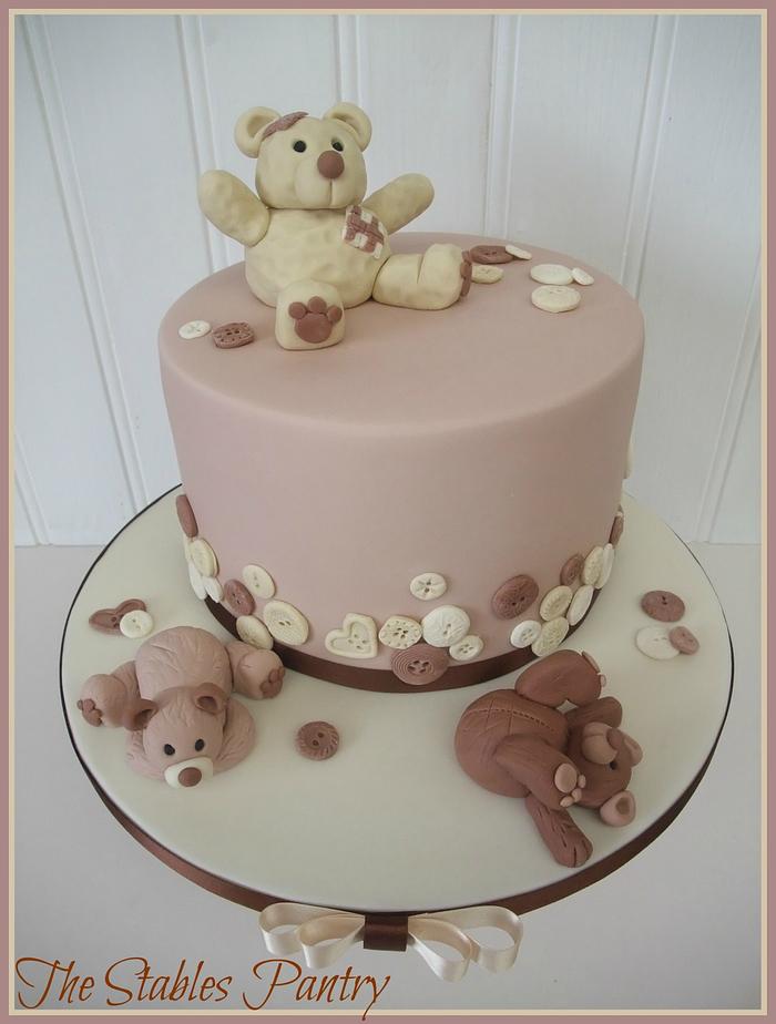 Teddy Bear Baby Shower Cake 