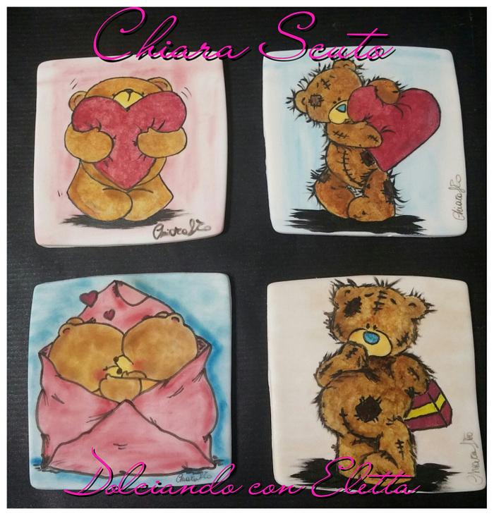 Teddy Biscuits Painted 
