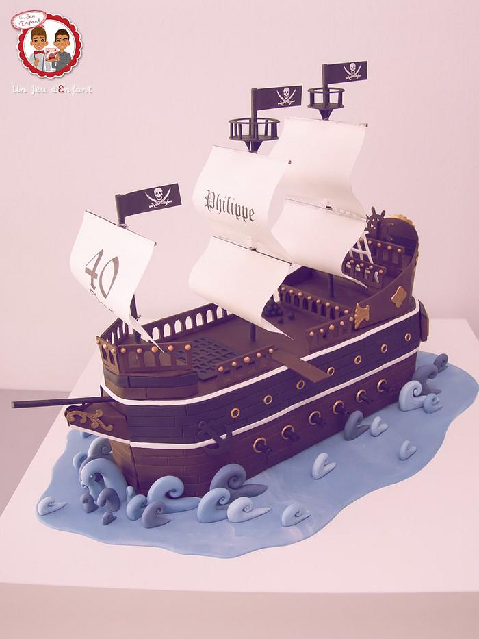 Pirates Boat Cake 
